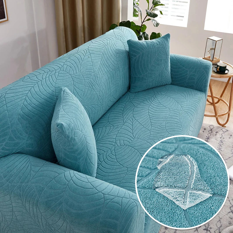NEW - Elastic sofa covers MATT interwoven leaves - NEW