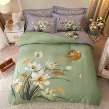 Charger l&#39;image dans la galerie, 4 Set Flower Green Violet Butterfly (100% coton égyptien)
