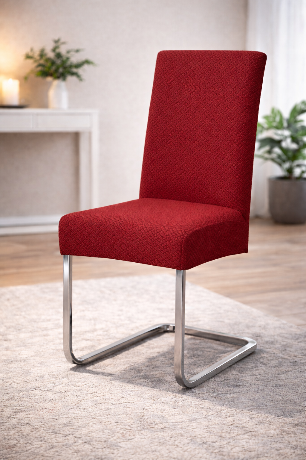 Stuhlbezug elastisch Karo matt Design – für alle Stuhlformen geeignet –