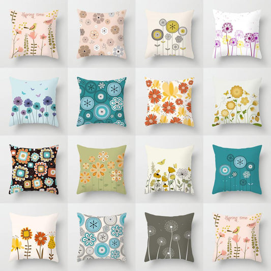 Pillow covers flowers