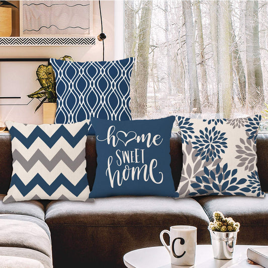 Pillow covers Home Sweet Home Blue