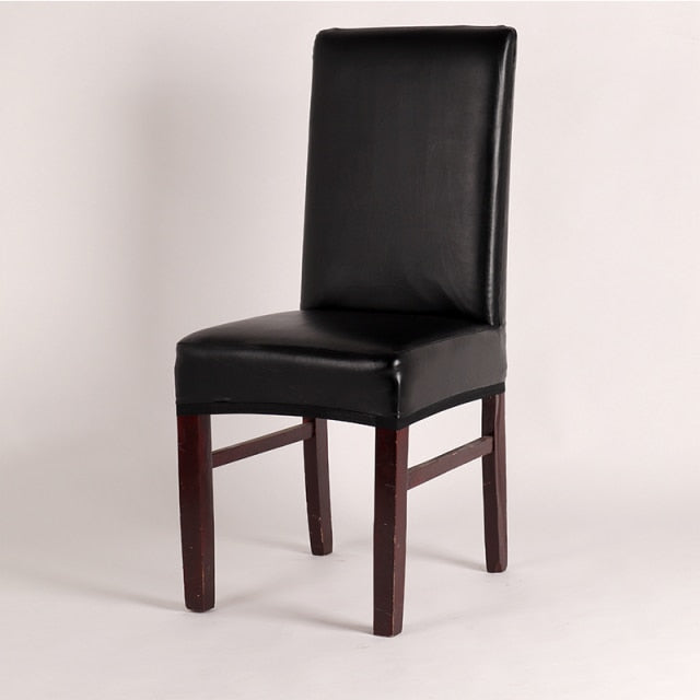 Stuhlsitzbezug aus weißem und schwarzem Kunstleder
